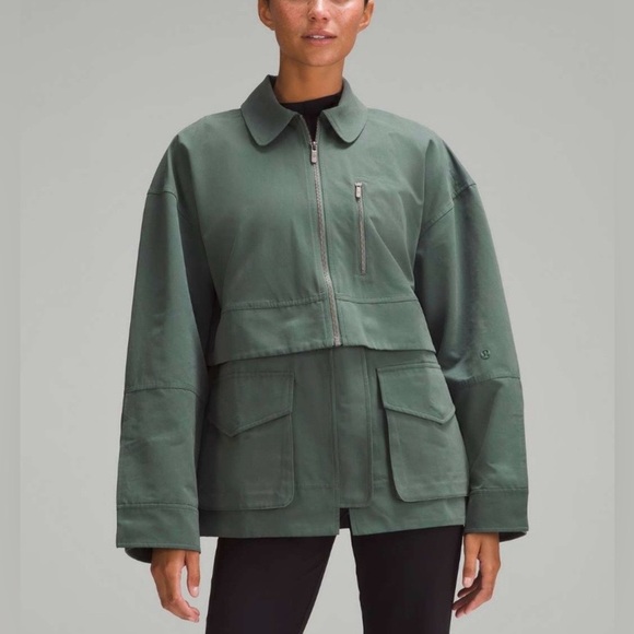 Rare Lululemon Glyde 2-in-1 Adaptable Jacket Coat Dark Forest Size M NWOT - Picture 2 of 12